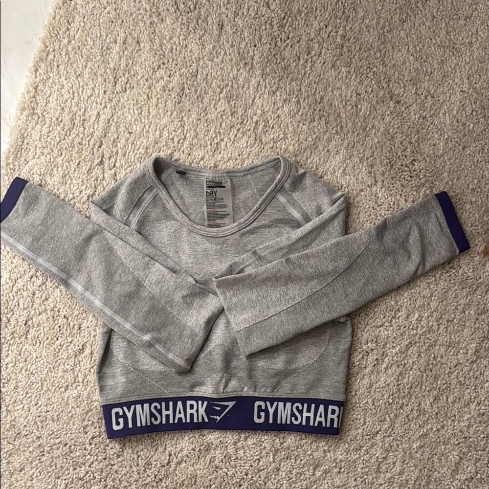 Gymshark Gray Long Sleeve Crop Top